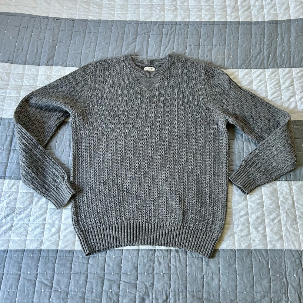 NWOT Men’s Sonoma Cable Knit Sweater Gray Cotton Blend Size XL Classic Style